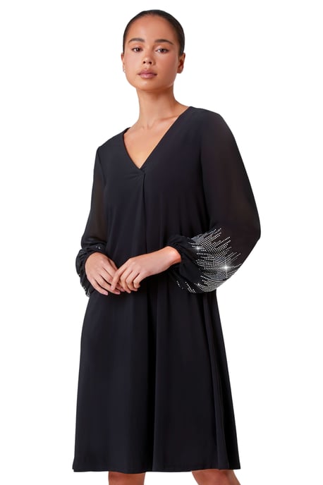 Petite Sparkle Sleeve Stretch Dress - Image 1