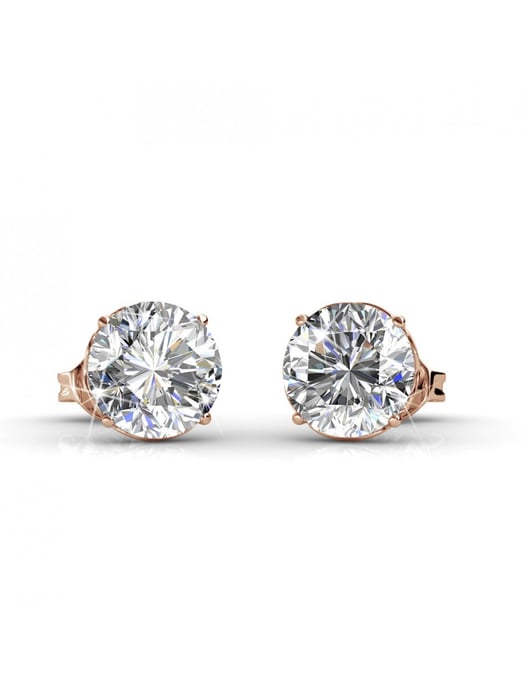 Kristine Earrings - Rose Gold and Crystal - Image 3