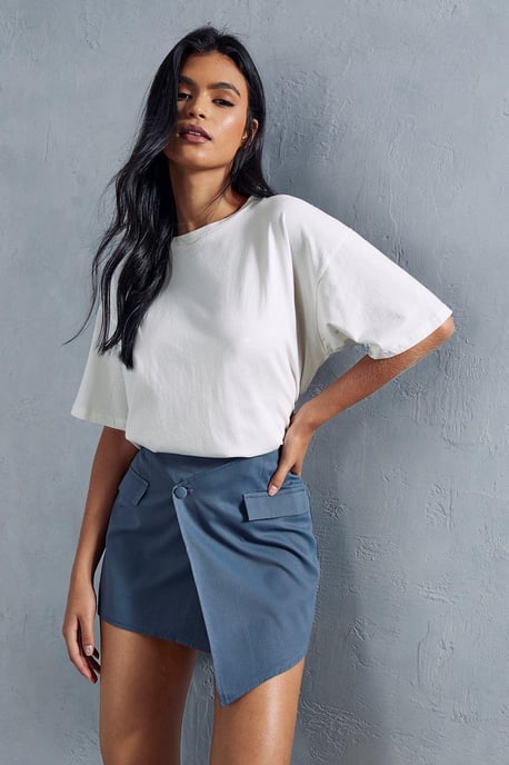 Asymmetric Wrap Mini Skirt