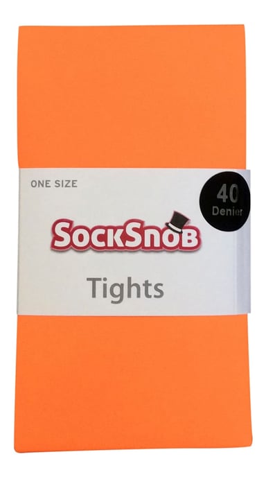 Dames 40 denier nieuwigheid kleurrijke neon panty's - Neon Oranje - Image 2