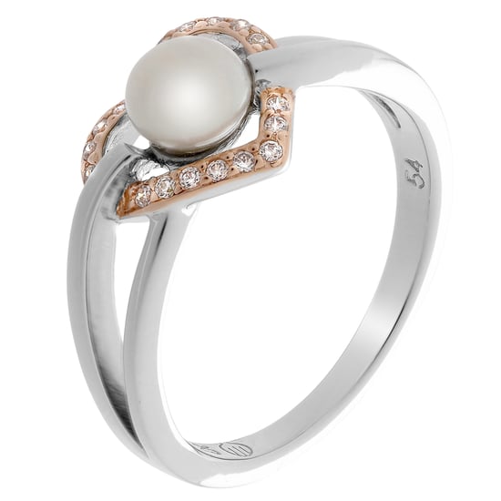 Orphelia Women's 925 Sterling Silver Ring - Silver/Rose ZR-7233 - Image 1