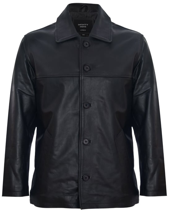 Classic Cowhide Leather Box Jacket