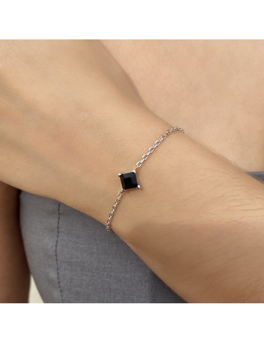 Simple Square Calle Set - Silver och svart kristall - Image 4