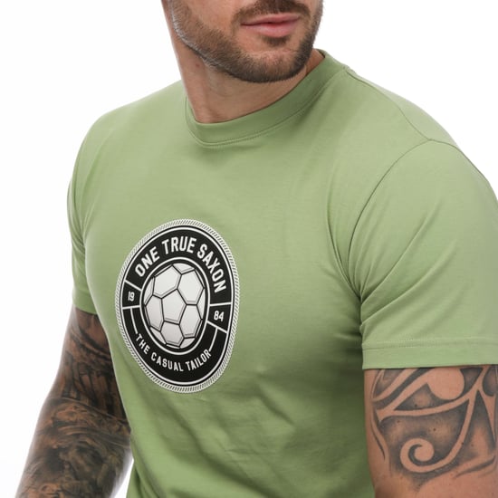 Men's One True Saxon Baller T-Shirt in Green - Image 4