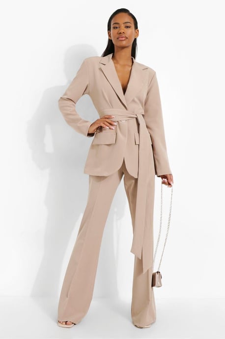 obi tie waist blazer dress