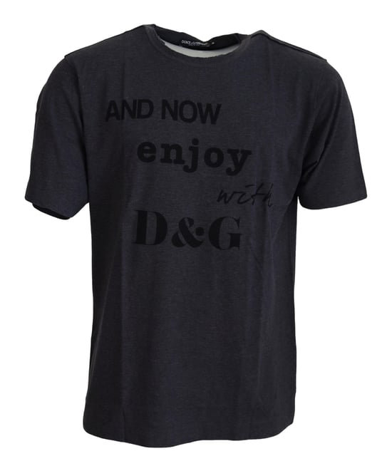 Dolce & Gabbana Gray Crewneck Cotton Short Sleeve Men's T-shirt - Image 1