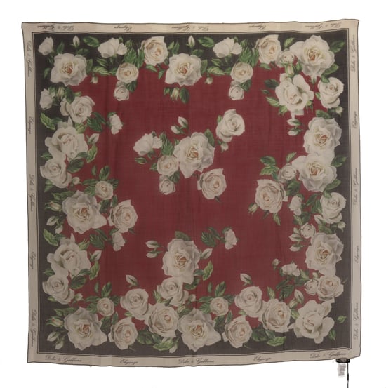 Dolce & Gabbana Women's Multicolor Roses Print Cashmere Wrap Scarf - Image 3