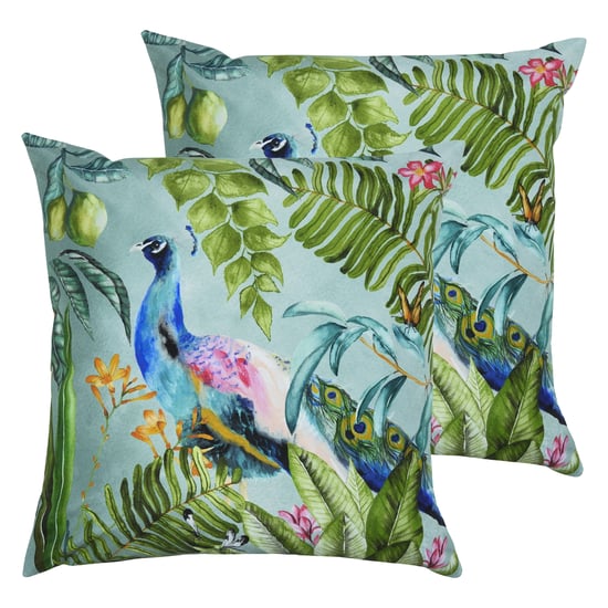Peacock Outdoor Cushions (Twin Pack) - Image 1