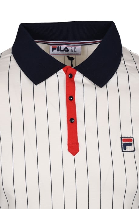 Fred Perry Classic Vintage Gestreepte Polo Shirt Whisper White/ Peacoat Chinees - Image 2
