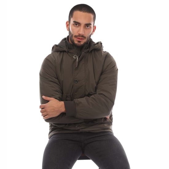 Men's C.P. Company Chrome-R Goggle Lens Bomber Jacket in Brown