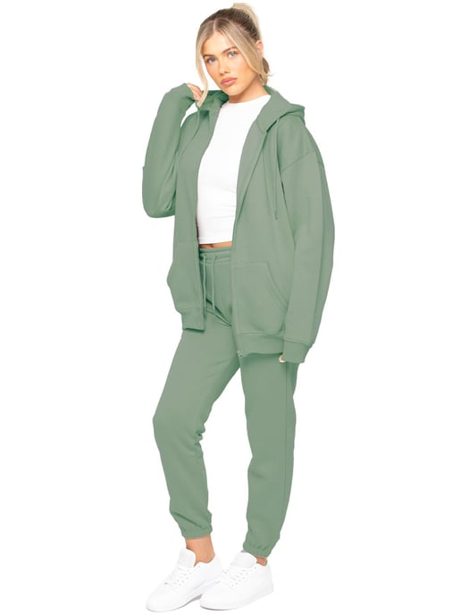 Enzo | Dam Oversized Zip Up Hoodie med dragkedja - Image 4