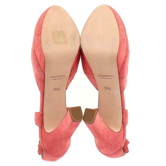 Jil Sander Korsrem Chunky Heel Plattform Pumps i Koralmocka - Image 6