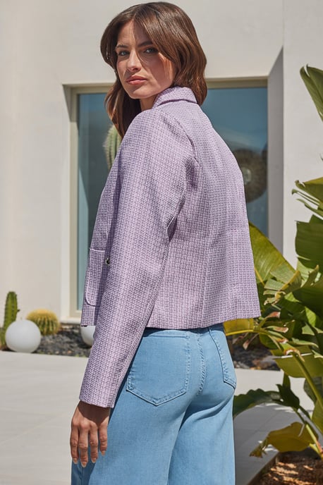 Lilac Boucle Collared Jacket