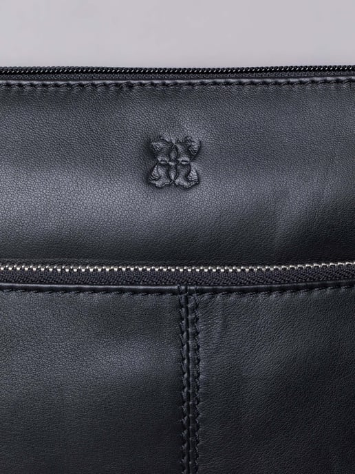 Enderby Leather Cross Body Bag in Black