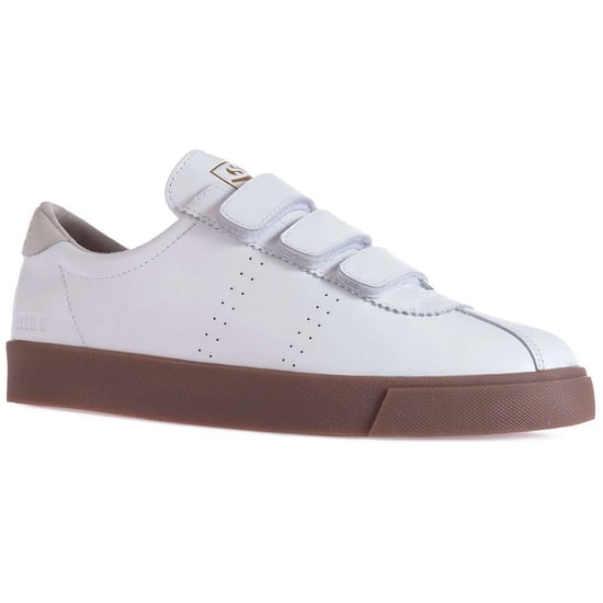 Superga Womens/Ladies 2870 Sport Club S Contrast Detail Leather Trainers (White/Beige Gesso)