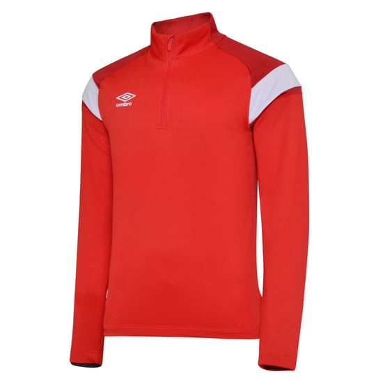 Umbro Childrens/Kids Half Zip Jersey (Vermillion/Chili Pepper Red/Brilliant White)