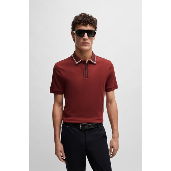 Men's Boss Phillipson 36 Polo Shirt in Brown - Image 3