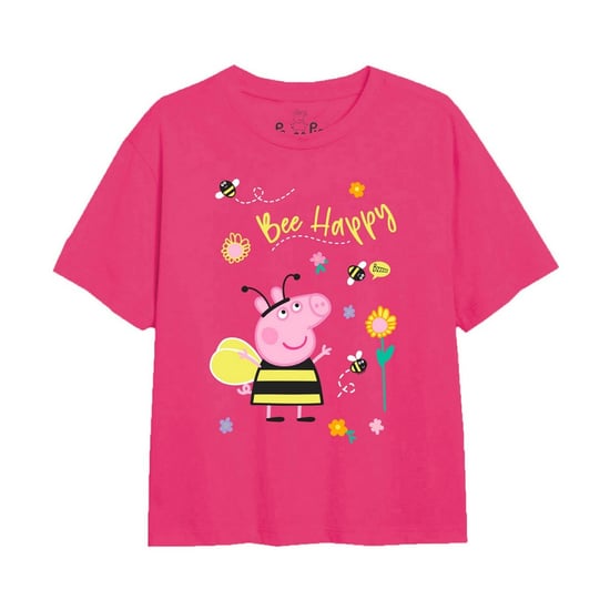 Peppa Pig Girls Bee Happy T-Shirt (Fuchsia)