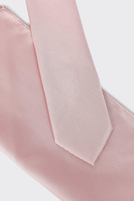 Slim Light Pink Tie And Pocket Square Set - Image 4