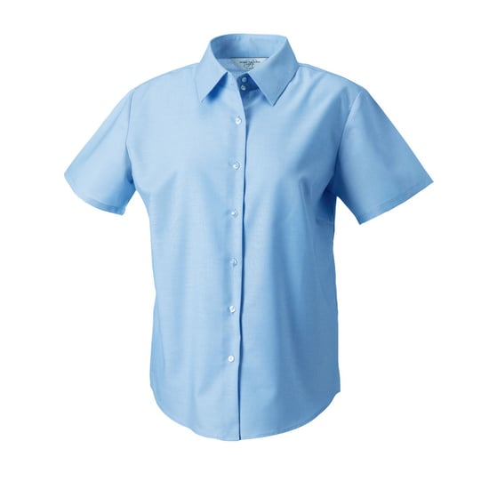 Russell Collection Womens/Ladies Oxford Short-Sleeved Shirt (Oxford Blue) - Image 1