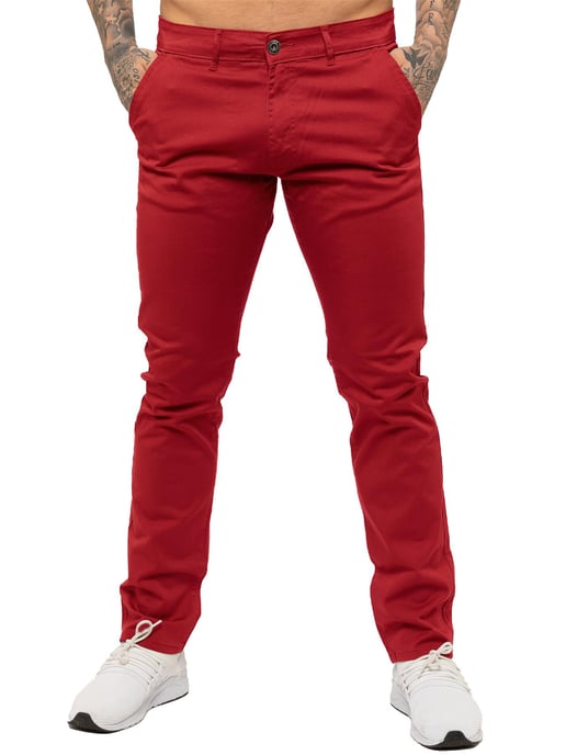 Enzo Mens Slim Fit Stretch Chinos