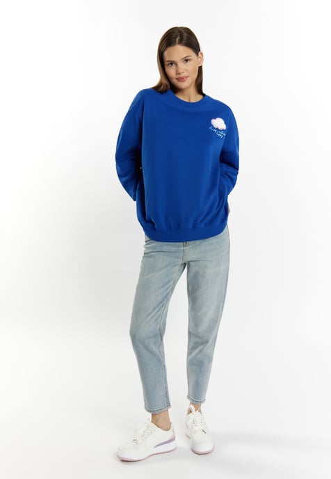 Mymo Sweatshirt met applicatie Dames koningsblauw - Image 2