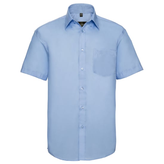 Russell Collection Mens Classic Ultimate Non-Iron Short-Sleeved Shirt (Bright Sky) - Image 1