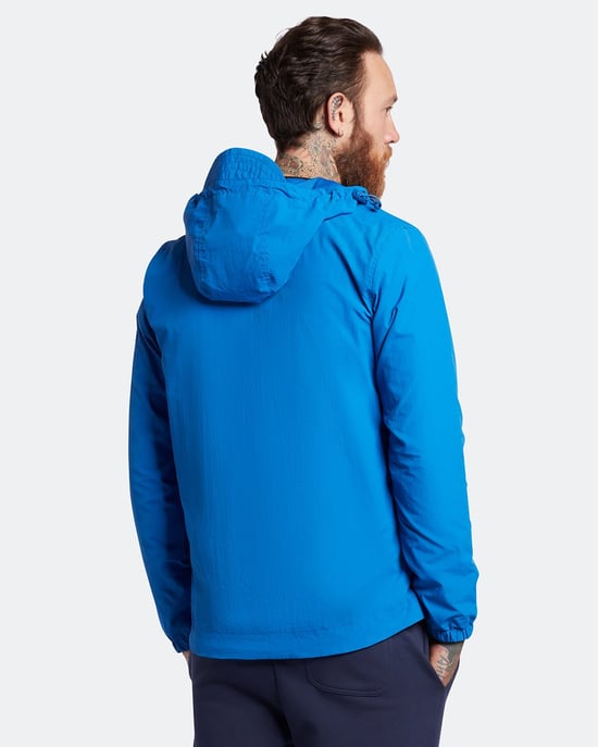 Lyle & Scott jack met rits en capuchon in blauw - Image 4