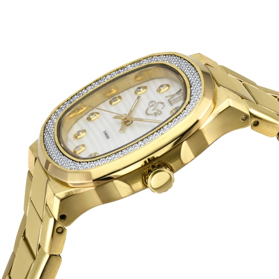 GV2 Potente Lady White MOP dial, 316L Stainless Steel IPYG Diamond Swiss Quartz Watch