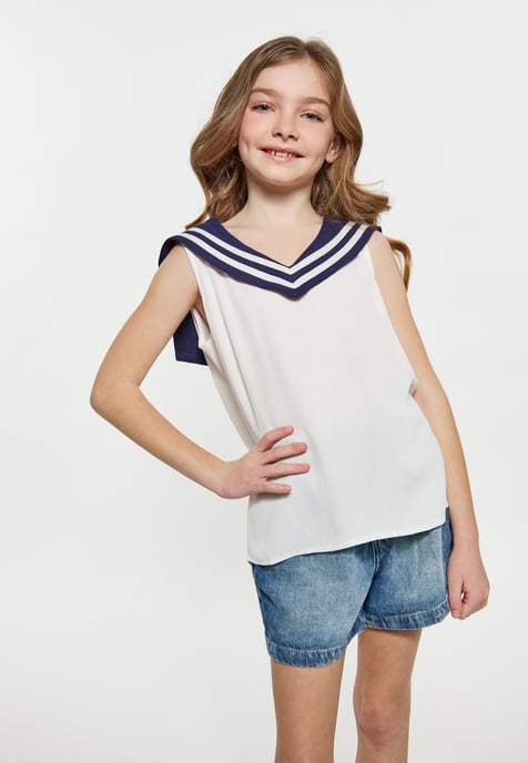Dreimaster Blouse meisjes (kinderen) wolwit - Image 3