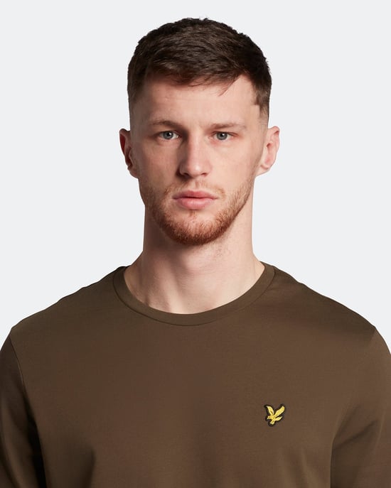 Lyle & Scott Plain Mens Olive Green T-Shirt - Image 4