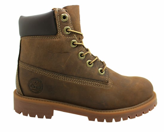 Timberland Authentic 6 Inch Kids Boots Youths Brown Leather Lace Up 80703 D94 - Image 1