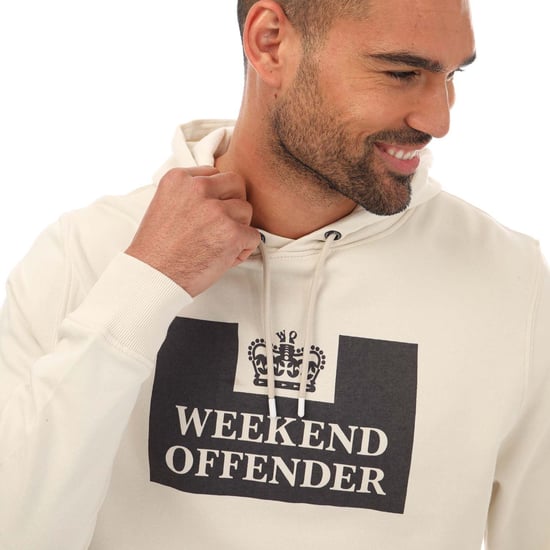 Men's Weekend Offender Garrison Logo Hoody in Off White