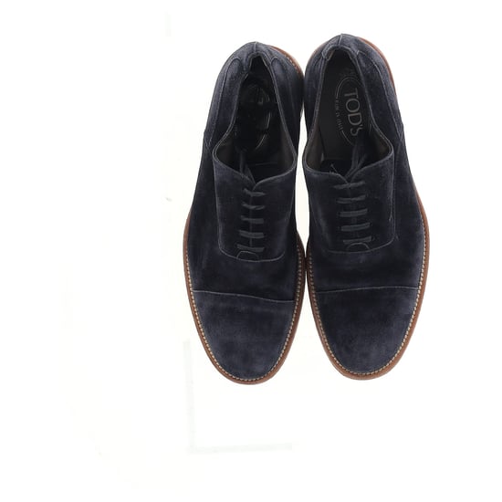 Tod's Lace-Up Derby Shoes in Navy Blue Suede - Image 5