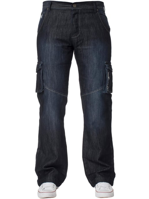 Kruze heren Cargo Combat Jeans - Donkerblauw - Image 2