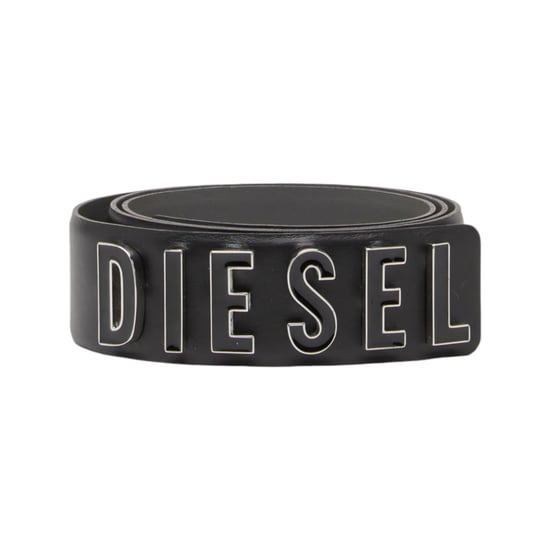 DIESEL B Letter Womens Leather Belt Black