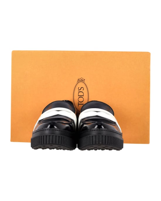 Tod's Platform Penny Loafers in Black Leather - Image 2