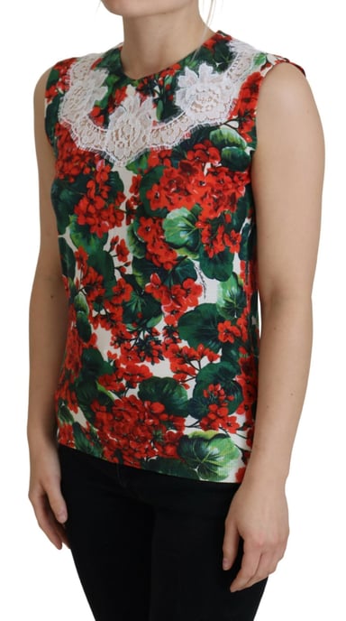 Dolce & Gabbana Women's White Floral Wool Lace Vest Tank Top - Image 2