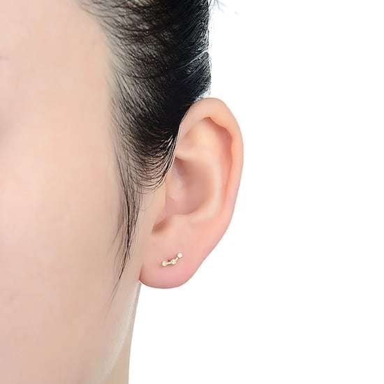 Luxenter qant-piercing tillverkad av 925 sterlingsilver och glänsande kubisk zirkonia med 18 karats gulguldplätering - Image 3
