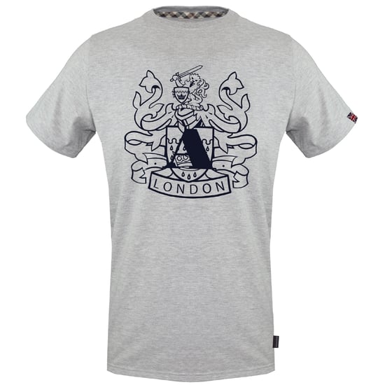 Aquascutum Large Shield Aldis Logo Grey T-Shirt