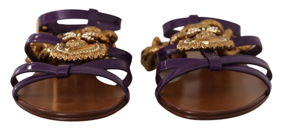 Dolce & Gabbana Damers Lila Läder Devotion Sandaler - Image 2