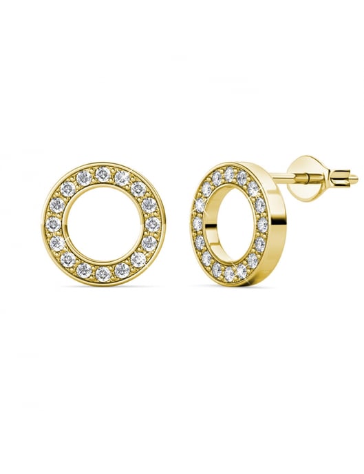 Boucles d'oreilles Ophir - Doré et Cristal - Image 3