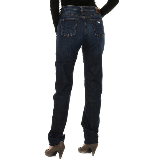 Long worn effect denim pants 6X5J85-5D0DZ woman