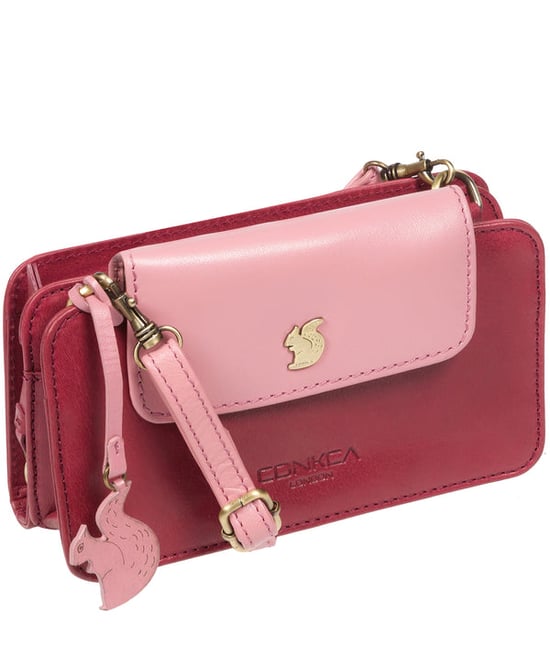 'Little Wonder' Orchid & Blush Leather Cross Body Clutch Bag