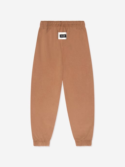 MSGM Kids Branded Joggers in Beige