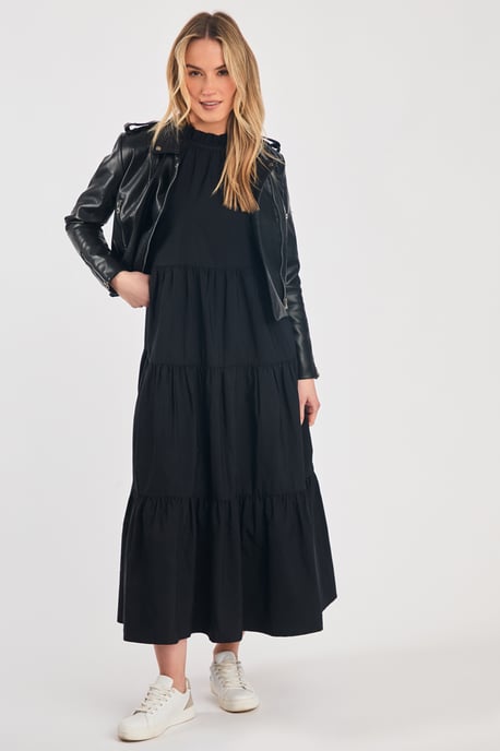 Black Faux Leather Biker Jacket - Image 6