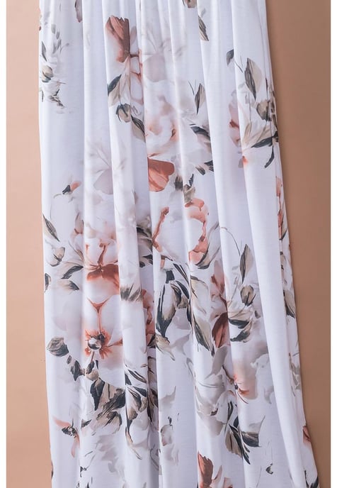 Women's Floral Print Sleeveless Maxi Dress with Pocket in White - Image 6