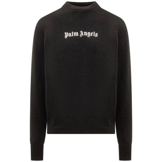 Palm Angels klassieke logo zwarte gebreide trui - Image 1