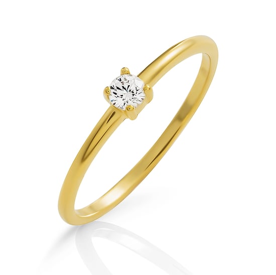 Orphelia 'Solitaire' Dames 925 Sterling Zilveren Ring - Goud ZR-7527/G - Image 1