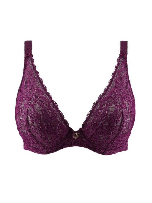 Rosessence Comfort Triangle Plunge Bra Berry
